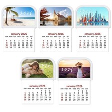 5 Pcs 2026 Mini Stick on Calendar Small Monthly Peel and Adhesive White