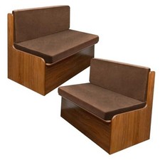 Leather Like RV Dinette Cushion Covers, RV Booth Seat Cover 2 Sets Brown