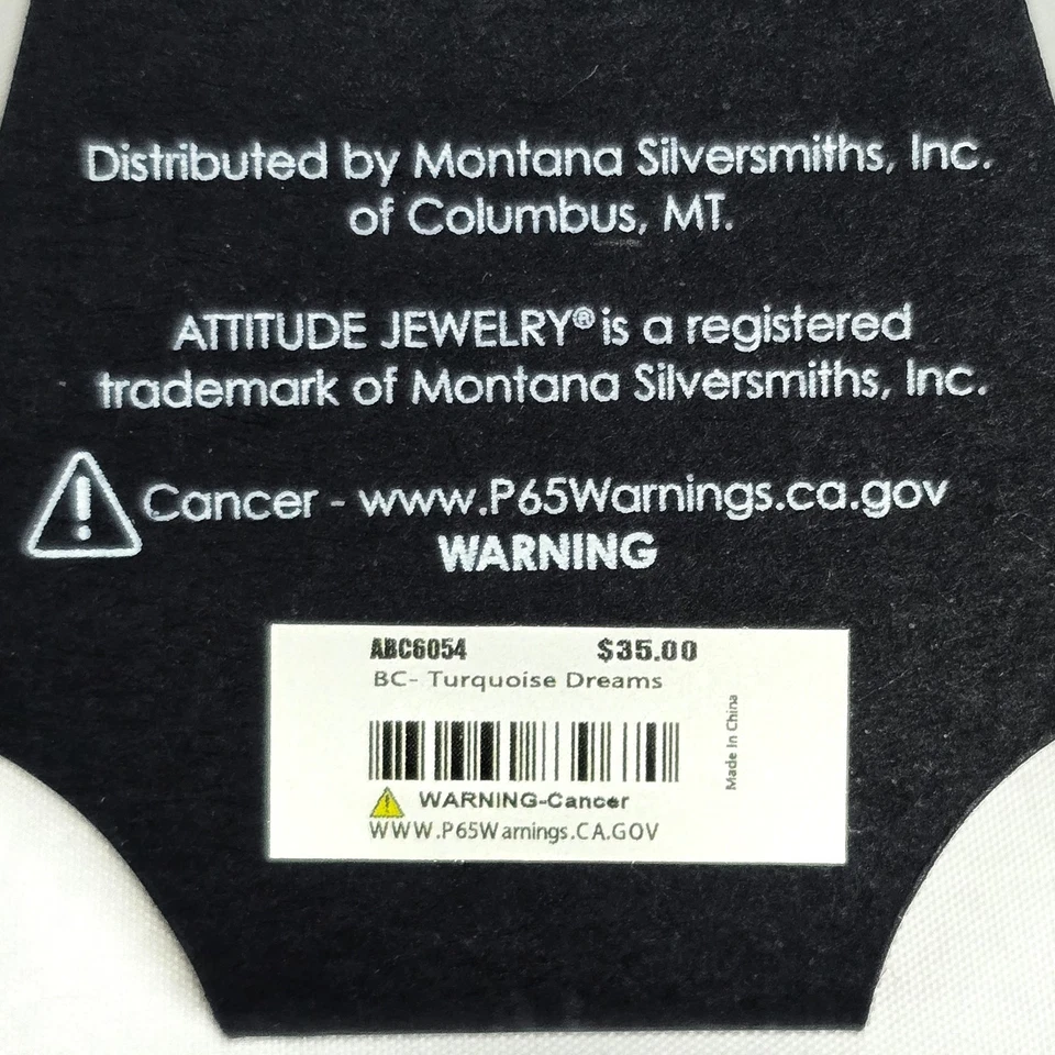 Pulsera elástica Montana Silversmiths "Attitude Line" Turquesa Dreams ¡Nueva!  Foto 3 de 3