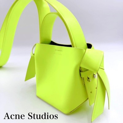 Acne Studios ムスビ ミニショルダー バッグ 2way イエロー Acne Studios Musubi Micro Fluo Crossbody Bag Neon Yellow 2Way