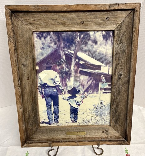 Authentic Signed Numbered Don Schimmel Western Art Print “ Light In My Eyes “ Barn Wood Frame Brass Plaque