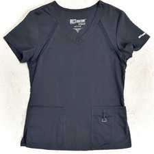 Grey's Anatomy Active 3-Pocket V-Neck Scrub Top Women  s S Gray Raglan Sleeve
