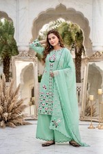 Presenting New Heavy Vertical Kurta Palazzo With Dupatta For Women  Girls