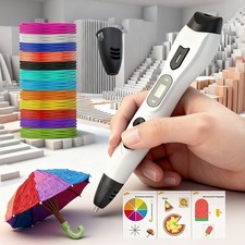 3D Printing Pen Starter Kit Birthday Gift for Kids Doodle Set with 12 Colors PLA
