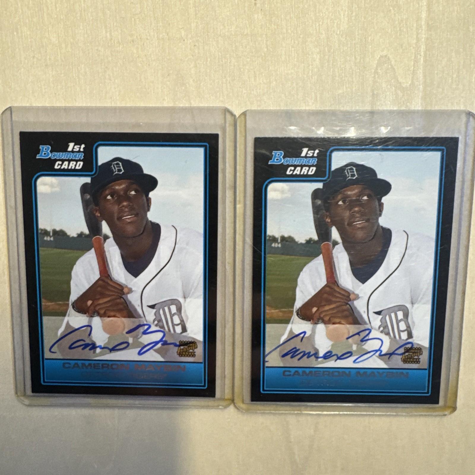 (2x) 2006 Bowman Cameron Maybin Prospect Autograph Auto Detroit Tigers Y8461 LOT