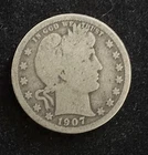 1907 Barber Quarter Dollar