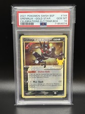 Carta Pokemon GRENINJA 2021 Celebrazioni ETB Promo Gold Star SWSH144 PSA 10