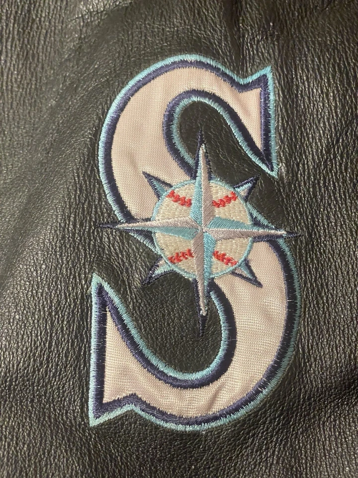Vintage 90s Pro Player Seattle Mariners Leather Jacket 2XL MLB - Image 3 of 4