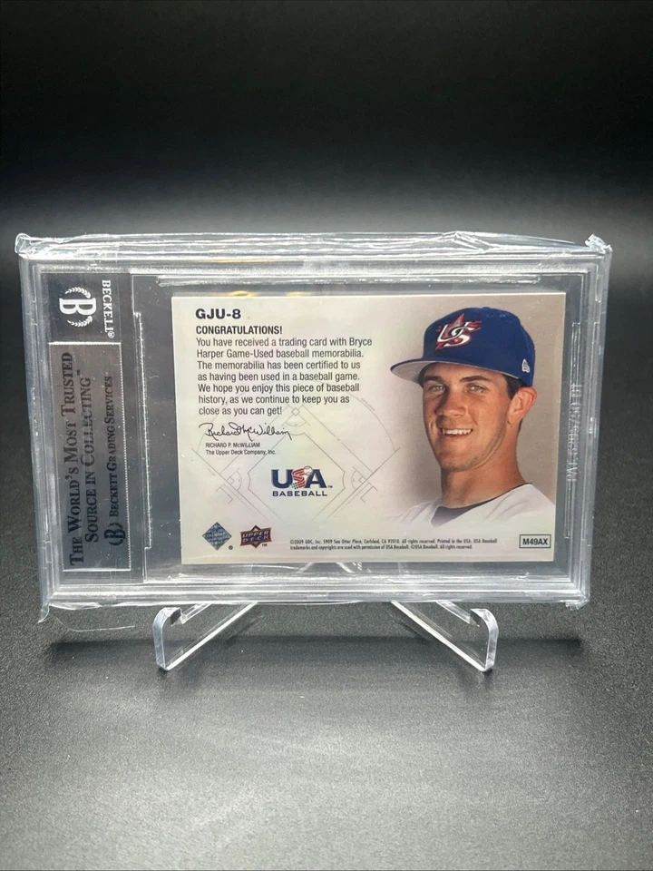 2009 UD Signature Stars USA Star Prospects Jerseys Bryce Harper Card BGS 9. - Image 2 of 2