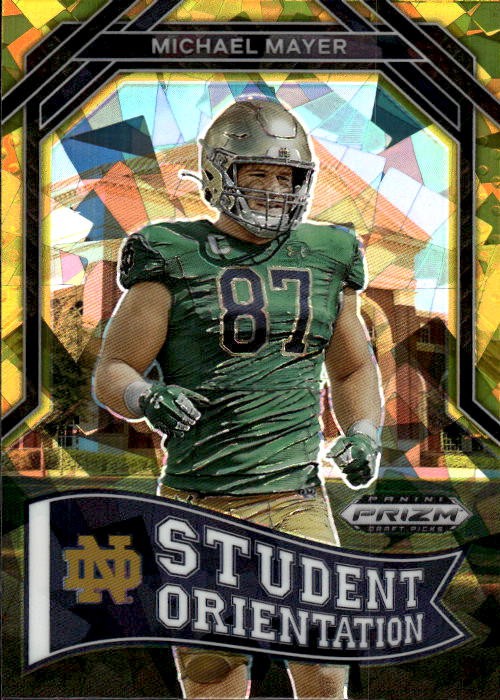 Michael Mayer Panini Prizm Draft Picks Student Orientation #SO17 Gold Ice