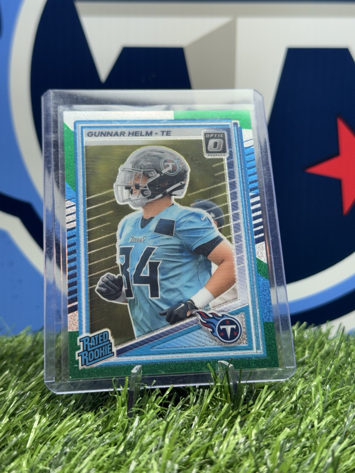 Gunnar Helm 2025 Optic Rated Rookie #294 Jazz Prizm SSP Case Hit Titans
