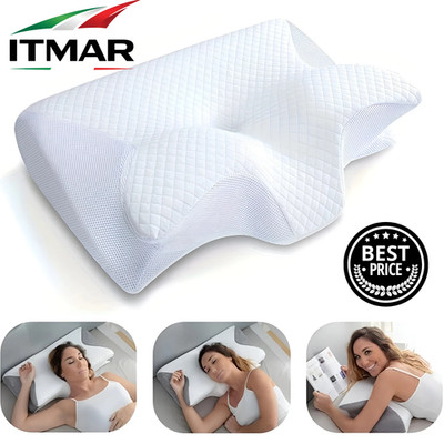 Orthopädisches Nackenkissen Weiß Profi 100% Memory Foam Milbenschutz Pro