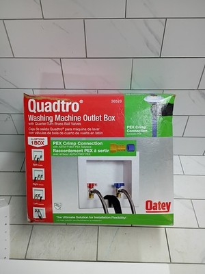 Oatey Quadtro Washing Machine Outlet Box pex crimp 1/4'' Turn x 2'' Hub 38528/OB