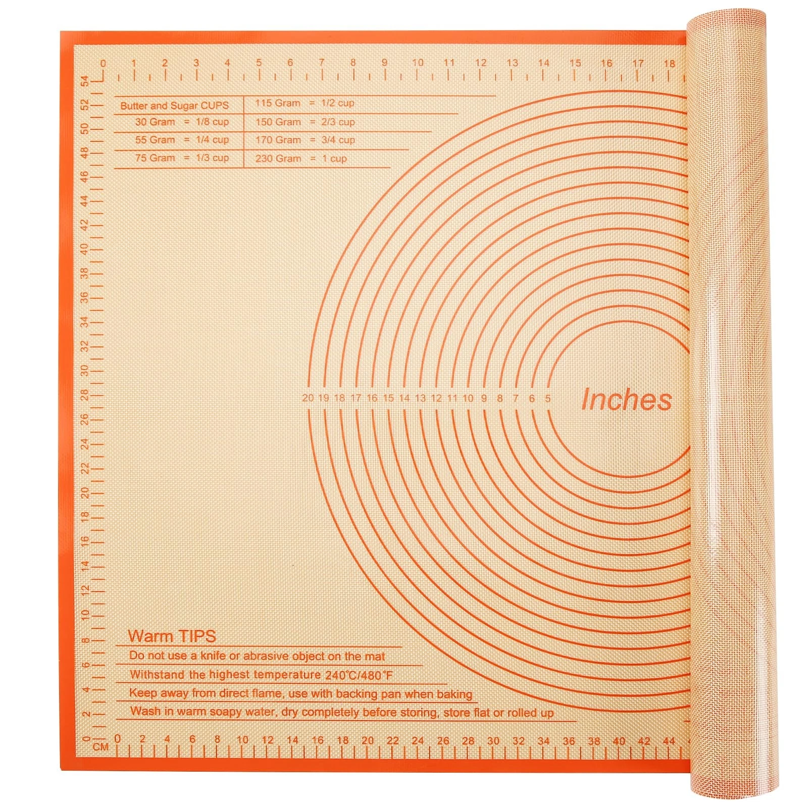 Silicone Pastry Mat 34x26 Inch Nonstick Baking Mat Perfect for Doug, Pastry, ...
