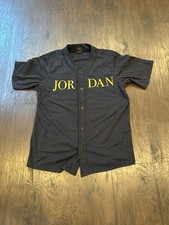 Nike Air spelled out Jordan Jumpman Baseball Jersey Mens sewn logo Retro