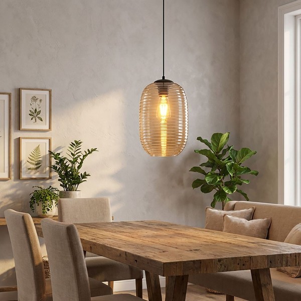 Deckenlampe Pendelleuchte HäNgelampe Esszimmerleuchte Schwarz Glas Rauchfarbe-image