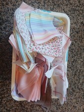 Pre Cut Quilt Patches Patchwork Pink Brown Roses Floral Multicolor Squares