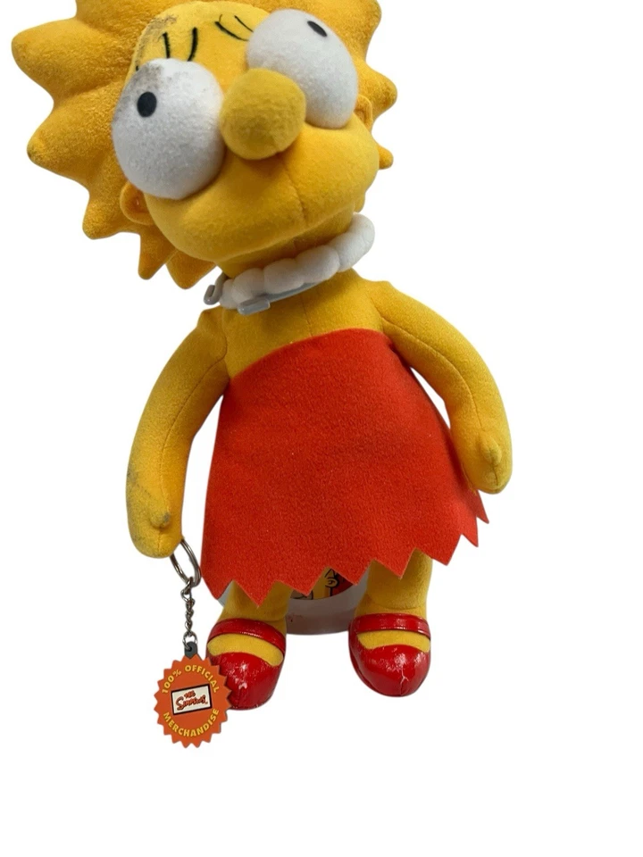 "Muñeca suave Lisa de Los Simpson 9"" de Applause 2003 mercancía 100 % oficial usada en excelente estado con soporte" Foto 3 de 4