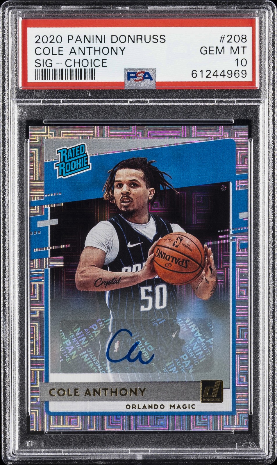2020 PANINI DONRUSS SIG-CHOICE #208 COLE ANTHONY PSA 10