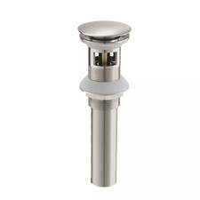 Bathroom Sink Pop-Up Drain with Overflow in Brushed Nickel