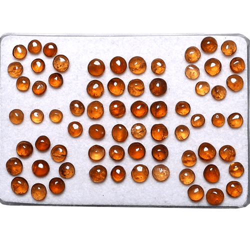 Lote 70 Piezas Piedras Preciosas Cabujón Redondas Granate Hessonita Natural Sin Tratar 4mm-6mm - Imagen 3 de 11