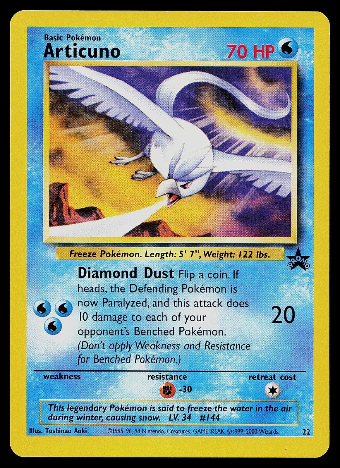 Pokemon Card - Articuno Wotc Black Star Promo 22 Promo