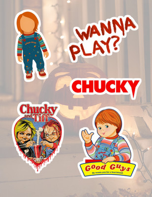Chucky Childs Play Horror 4pc Sticker Pack