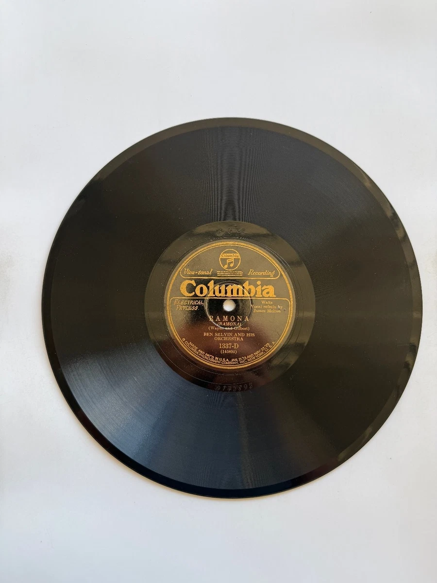 Gramophone Columbia Grafonola Viva-Tonal 78T, Angleterre, Avec Lot De Vinyles 78T