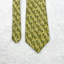 Cocktail Colors Green Gray Design Mens Necktie 4x56β Silk Made In USA