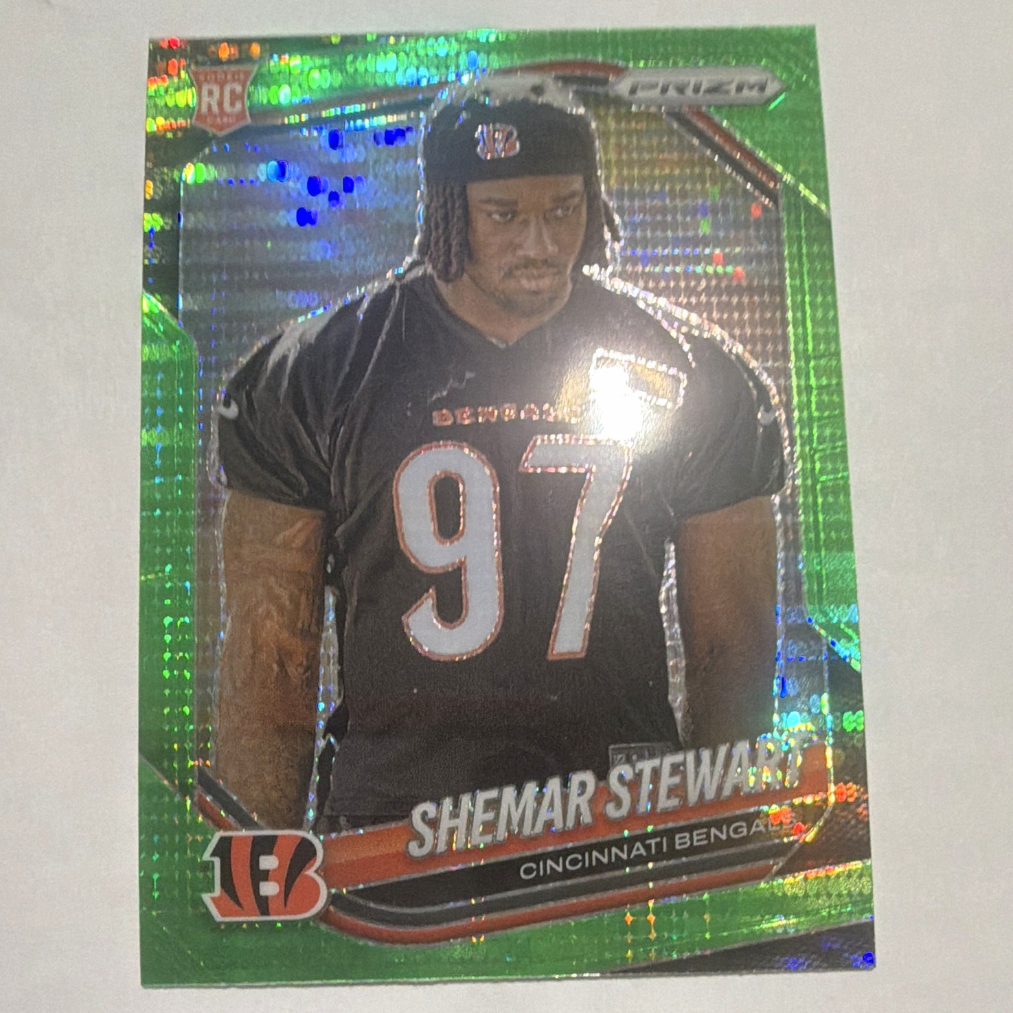 Panini Prizm 2025 Shemar Stewart Cincinnati Bengals Neon Green Pulsar RC #344