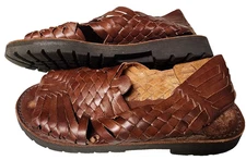 BrandX Mexico Huarache Leather Brown Tire Sole Tread Size 8