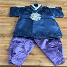 Boys Korean Hanbok Size 5 Blue Purple Like New