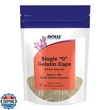 NOW Supplements, Empty Gelatin Capsules, Single "0", Bovine Sourc