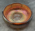 LOVELY VINTAGE CARNIVAL SOWERBY AMETHYST HOBSTAR & CUT TRIANGLES ROSE BOWL