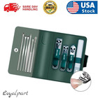 10 Pcs Stainless Steel Manicure Pedicure Tools Kits Ear Pick Nail Clippers Set