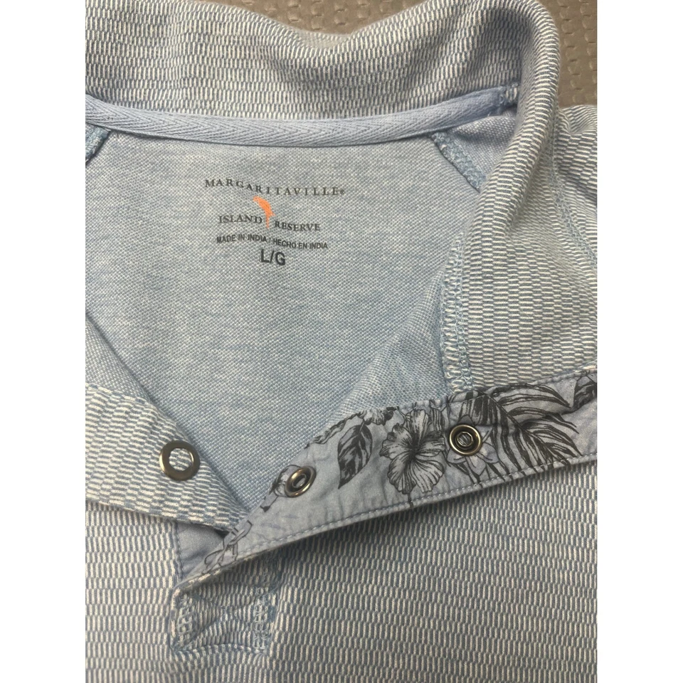 Margaritaville Island Reserve Hombre L Azul 3 Botones Loro Manga Larga Foto 2 de 4