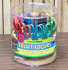  Kraft Edgers Scissors with Hardwood Rack 18-Piece, Gorgeous Display Stand