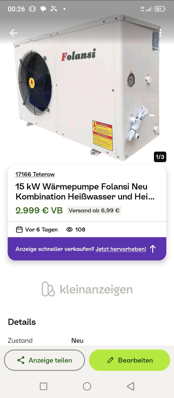 Bomba de calor aire aire aire 15Kw agua sanitaria calentador compresor de Panasonic WiFi De