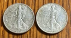 (2) 1943 Walking Liberty Half Dollars - Lot Of Two Silver .50c Coins