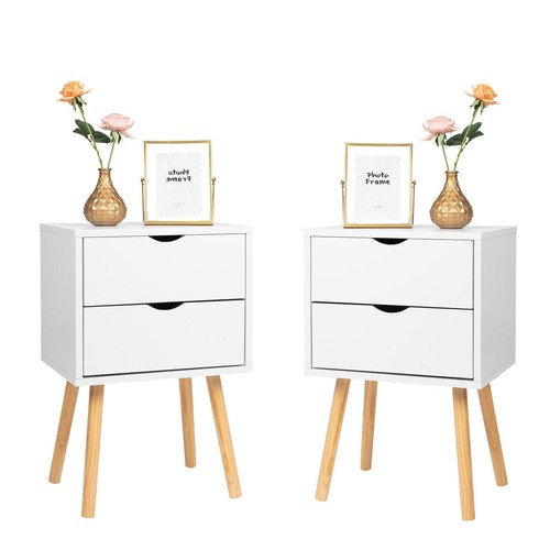 Set Of 2 Modern Nightstand Bedside Table Bedroom Living Room Storage Cabinet - Picture 2 of 11