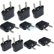 10PCS US USA to EU Euro Europe AC Power Plug Converter Travel Adapter Charger