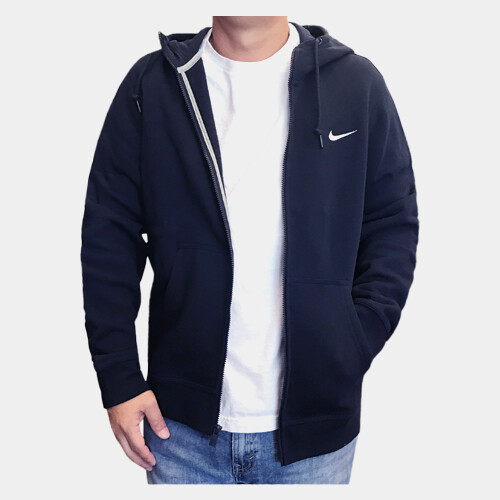 nike club full zip hoodie in navy