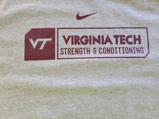 Virginia Tech Gray Nike Football Tee XL New 23 x 27