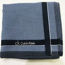 DARK BLUE HOUNDSTOOTH CLASSIC ART MEN HANDKERCHIEF COTTON 18" POCKET SQUARE VTG