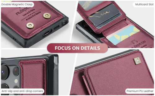 For Samsung Galaxy S23 Ultra S22 S21 Plus RFID Blocking Leather Wallet Card Case - Picture 21 of 79