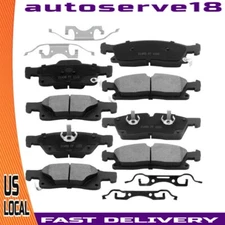 Front and Rear Ceramic Brake Pads Kit For 2011-2018 Jeep Grand Cherokee V6