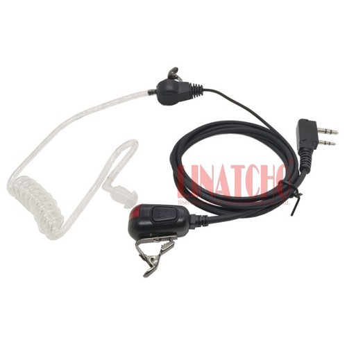 2 PINS Czerwone światło PTT Walkie Talkie Przezroczysty przewód wibracyjny powietrza Słuchawki K - Zdjęcie 6 z 10
