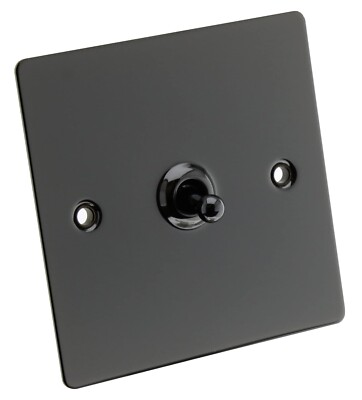 Volex 1G 1 Gang 10AX Kippschalter schwarz Nickel rund flach M