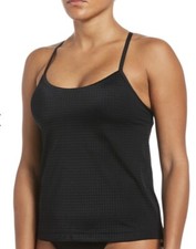 NWT Women  s Nike Swim Essential Layered Tankini, Size Small, Black
