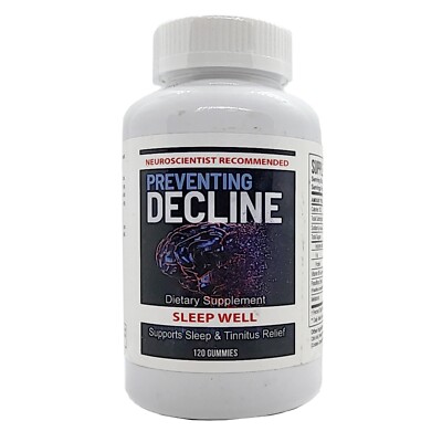 Preventing Decline Sleep Well, 120 gummies, Sleep & Tinnitus Relief